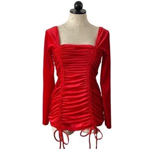 Wild Fable - ♥️Red Velvet Ruched Bodycon Dress